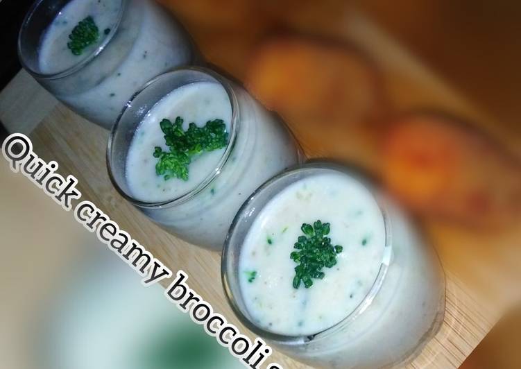 Quick creamy broccoli soup