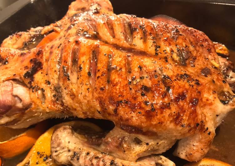Roast Duck with Salt and Pepper with Orange Glaze