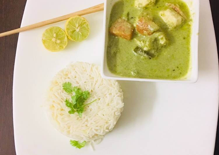 Paneer thai green curry