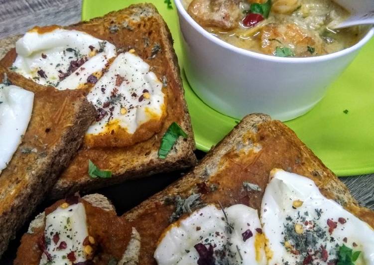 Quick Red sauce bread with cream cheese (side)