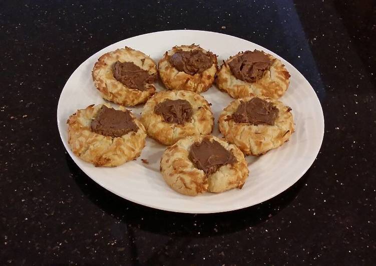 Chocolate Mousse Filled Coconut Shortbread Cookies