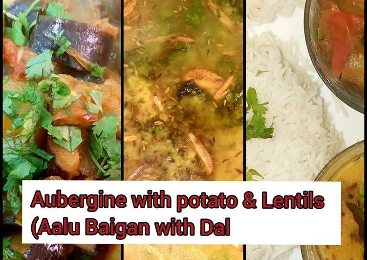 Aubergine with potato & lentils (Aalu Baigan dal) #mommasrecipe
