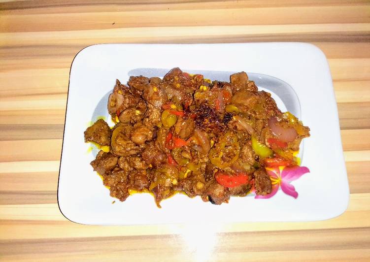Gizzard and liver stir fry