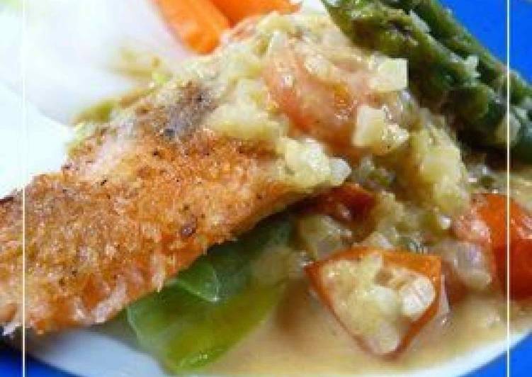 Baked Fish and Breadcrumbs with Easy Sauce