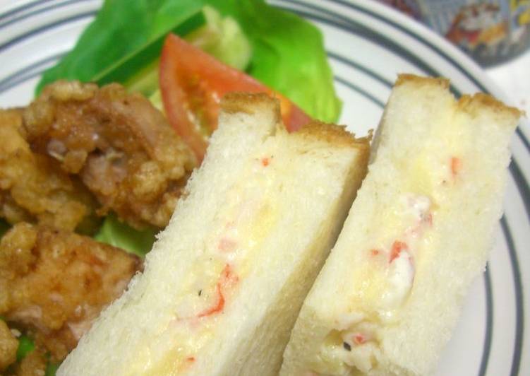 Crab Sticks and Potato Salad Sandwich
