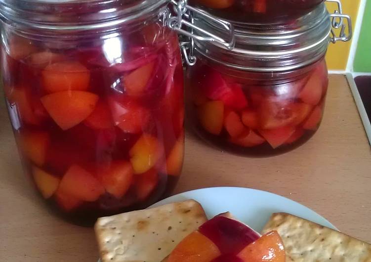 Vickys Autumn Pickled Plums, GF DF EF SF NF