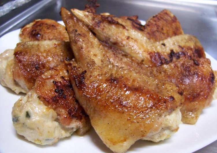 Pan Fried, Not Deep Fried Stuffed Chicken Wings (Chicken "Gyoza")