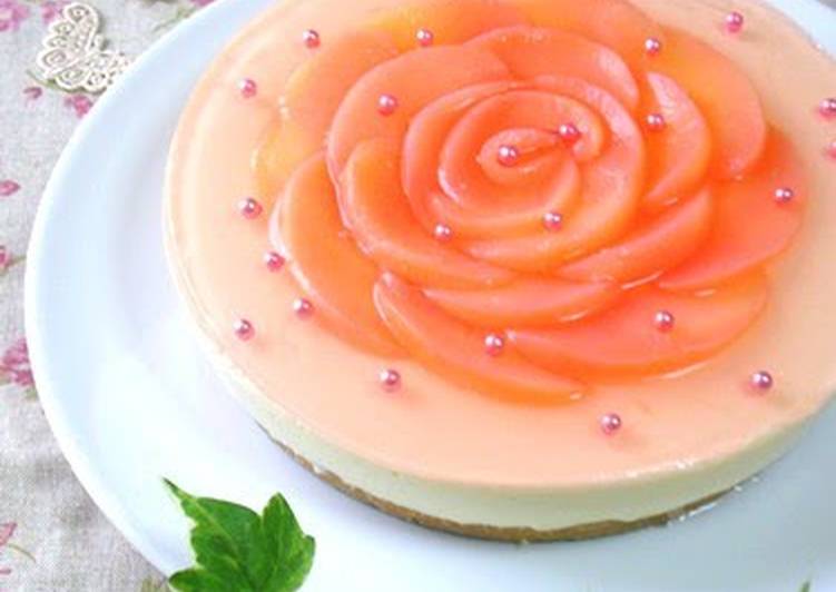 Peach Flower No-Bake (Rare) Cheesecake