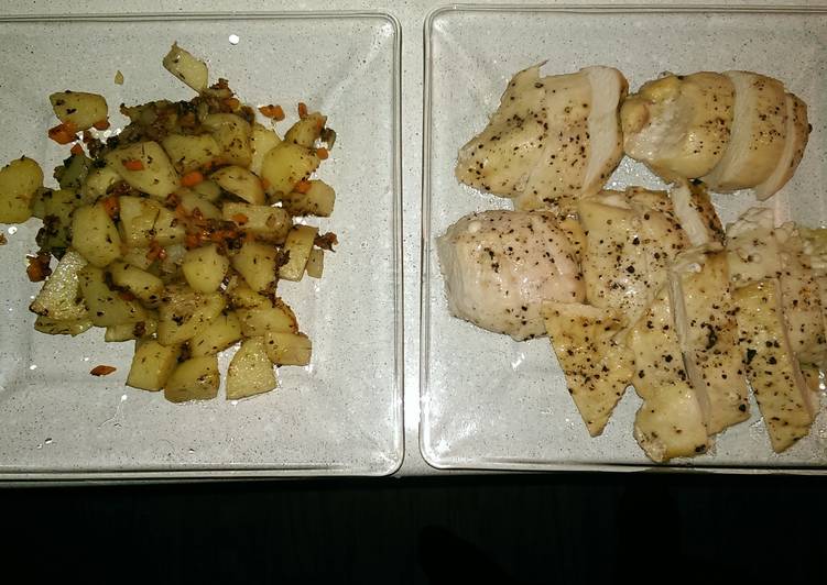 Sautéd Potatoes and Roasted Chicken Breast