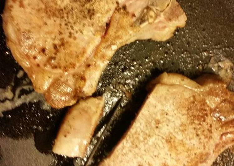 Brined pork chops