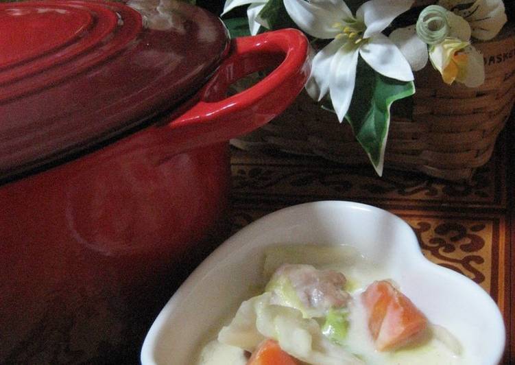 Easy Rich Cream Stew in a Le Creuset Pot