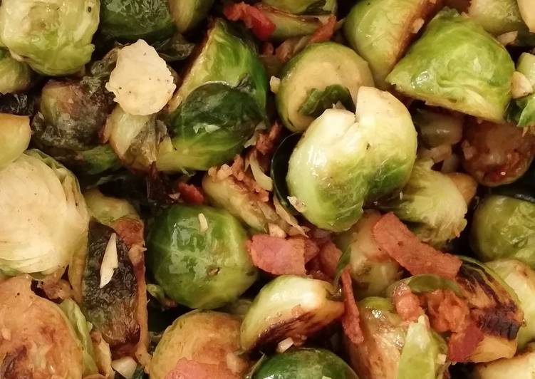 Garlic, bacon brussels sprouts.
