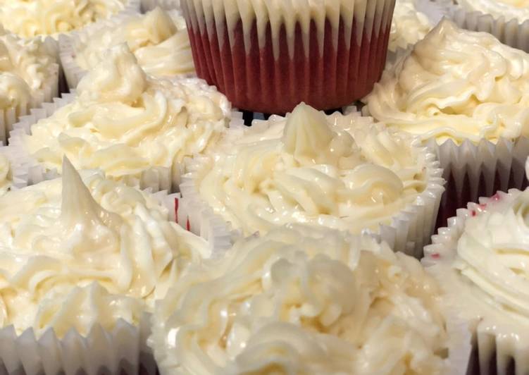 Magnolia Bakery Inspired Red Velvet Cupcakes with Cream Cheese Frosting