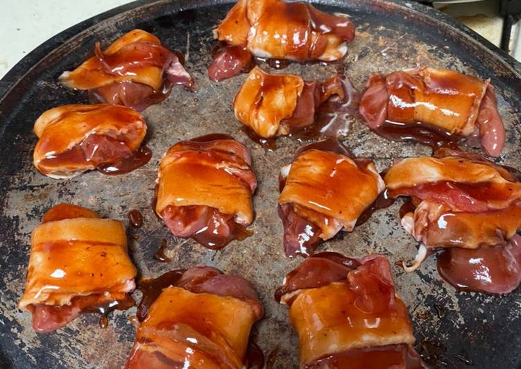 BBQ Bacon Wrapped Chicken Livers